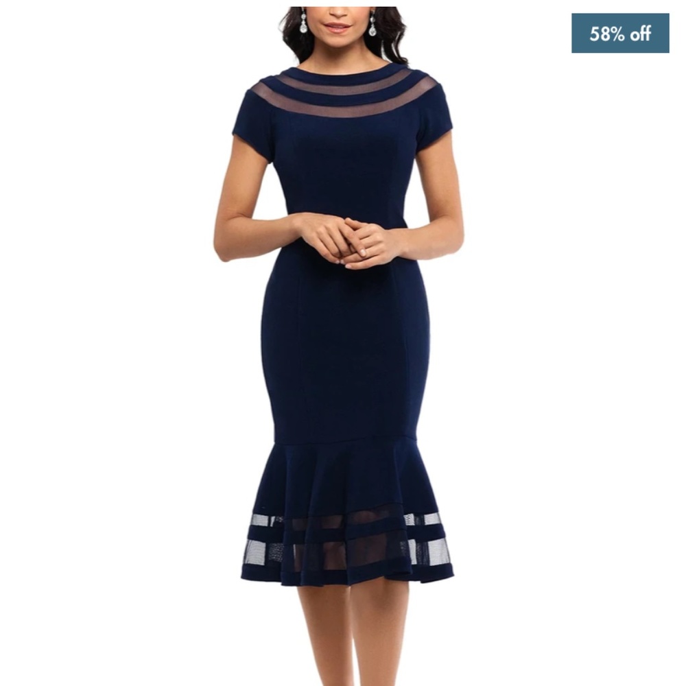 Navy blue mermaid dress